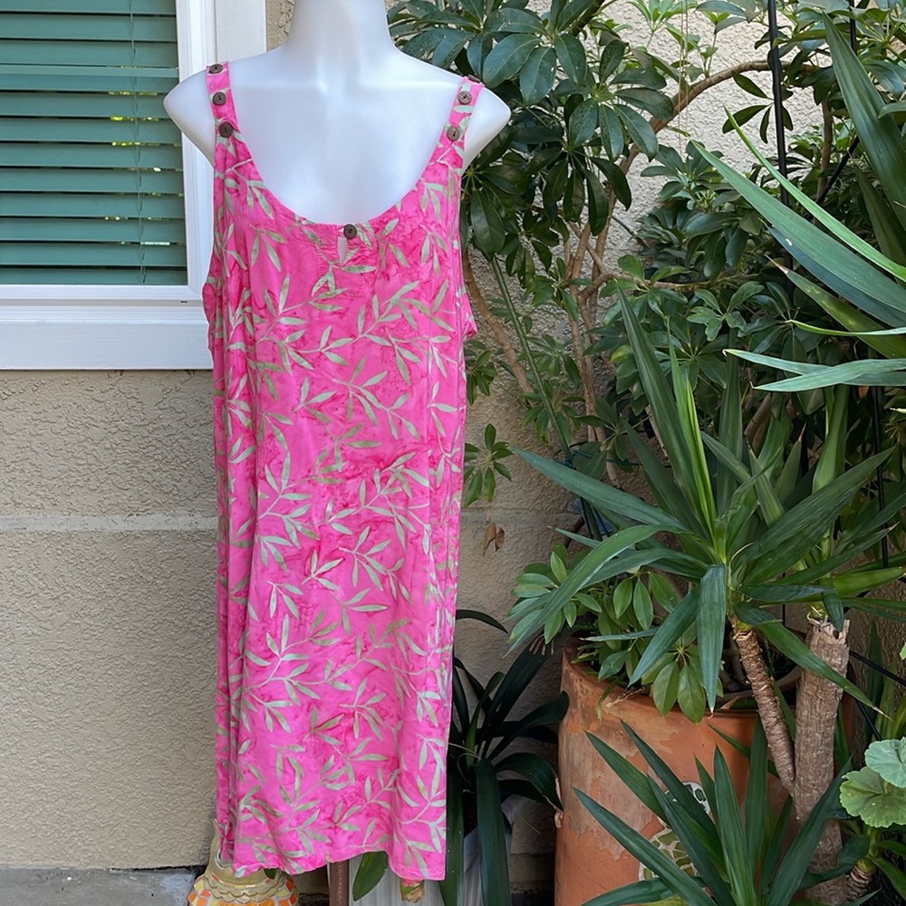 Light pink/grayish green vintage rayon dress
